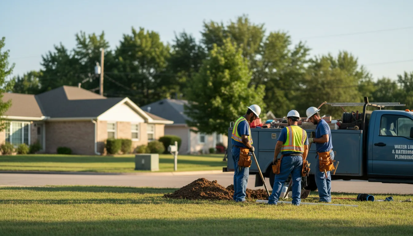 Residential water line and bathroom plumbing service in Bergholz, OH